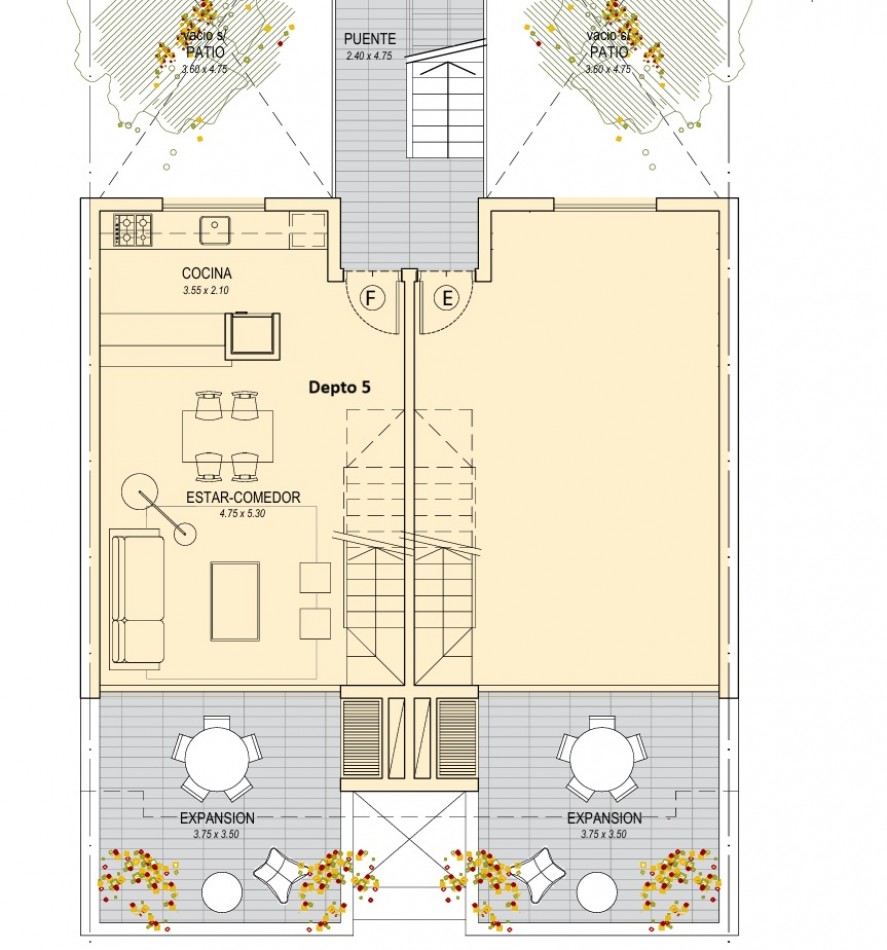 DEPARTAMENTO DE 3 AMBIENTES EN DUPLEX CON AMPLIA TERRAZA Y PARRILLA. SAN JOSE. A ESTRENAR.
