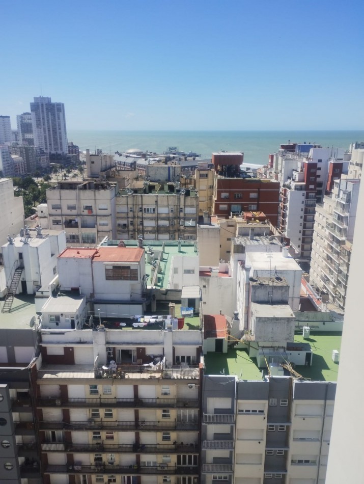DEPARTAMENTO DE 2 AMBIENTES CON VISTA ABIERTA AL MAR. COCHERA CUBIERTA. PLAZA COLON.